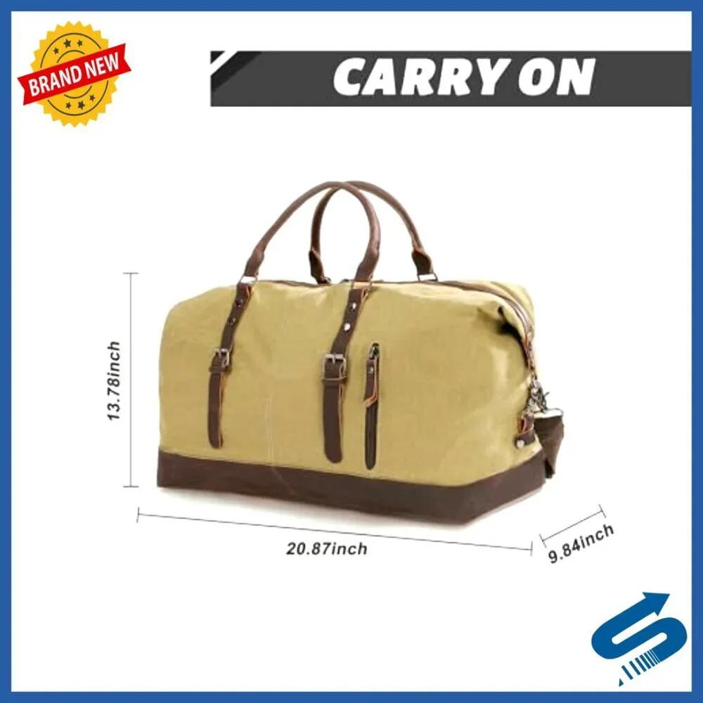 Large Canvas Weekender Duffle Bag Travel Gym Tote Carry On Versatile